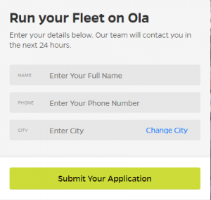 ola attach a fleet submit application